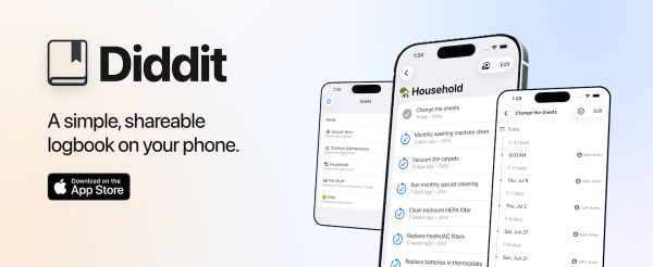 Diddit — A simple, shareable logbook for iPhone